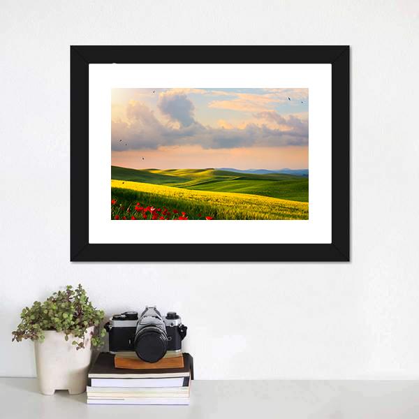 Countryside Landscape Italy Canvas Wall Art-3 Horizontal-Gallery Wrap-25" x 16"-Tiaracle