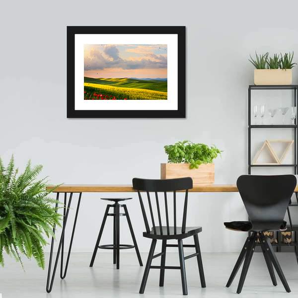 Countryside Landscape Italy Canvas Wall Art-3 Horizontal-Gallery Wrap-25" x 16"-Tiaracle