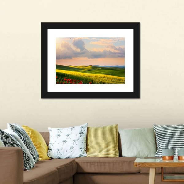 Countryside Landscape Italy Canvas Wall Art-1 Piece-Framed Print-20" x 16"-Tiaracle