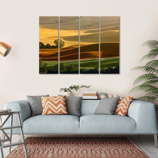 Countryside Landscape Tuscany Canvas Wall Art-4 Horizontal-Gallery Wrap-34" x 24"-Tiaracle