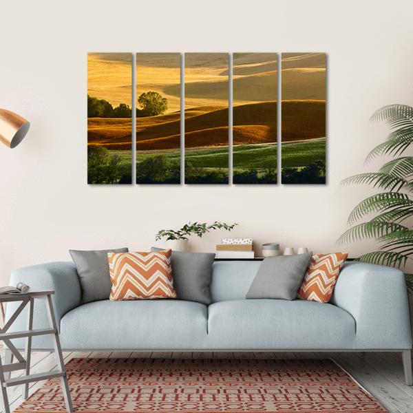 Countryside Landscape Tuscany Canvas Wall Art-5 Horizontal-Gallery Wrap-22" x 12"-Tiaracle