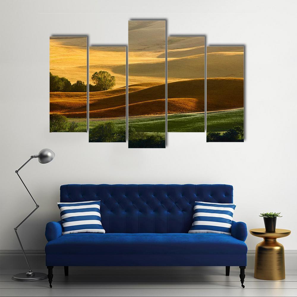 Countryside Landscape Tuscany Canvas Wall Art-5 Pop-Gallery Wrap-47" x 32"-Tiaracle