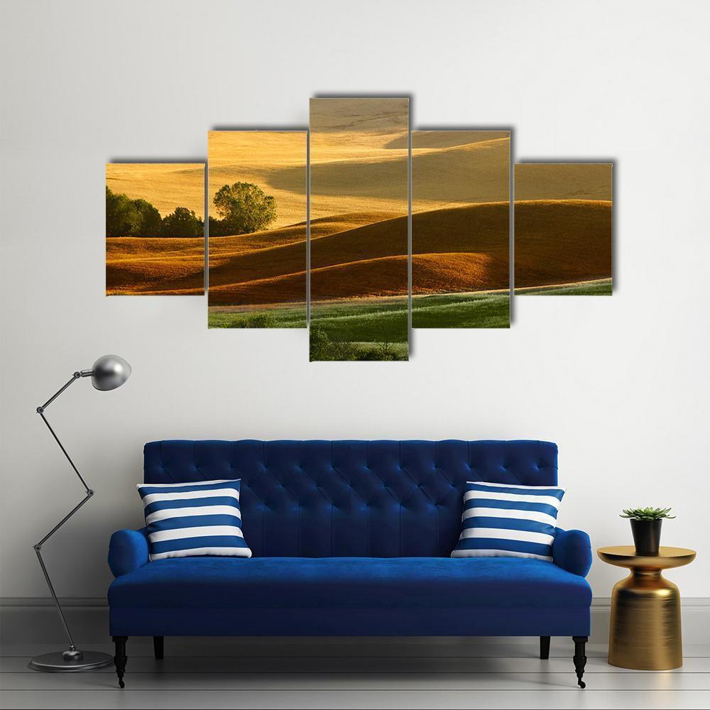 Countryside Landscape Tuscany Canvas Wall Art-5 Star-Gallery Wrap-62" x 32"-Tiaracle
