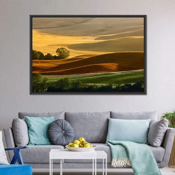 Countryside Landscape Tuscany Canvas Wall Art-3 Horizontal-Gallery Wrap-25" x 16"-Tiaracle