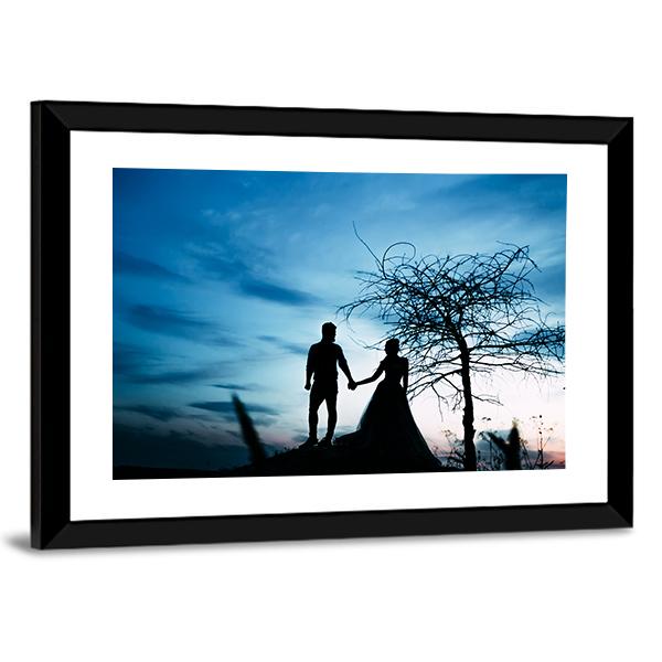Couple Holding Hands Panoramic Canvas Wall Art-1 Piece-36" x 12"-Tiaracle