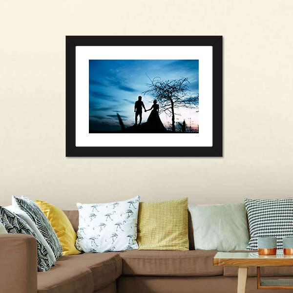 Couple Holding Hands Panoramic Canvas Wall Art-1 Piece-36" x 12"-Tiaracle