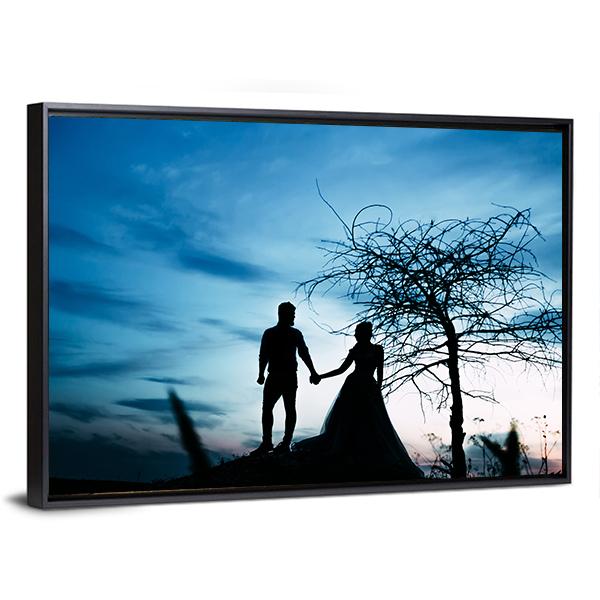 Couple Holding Hands Panoramic Canvas Wall Art-1 Piece-36" x 12"-Tiaracle