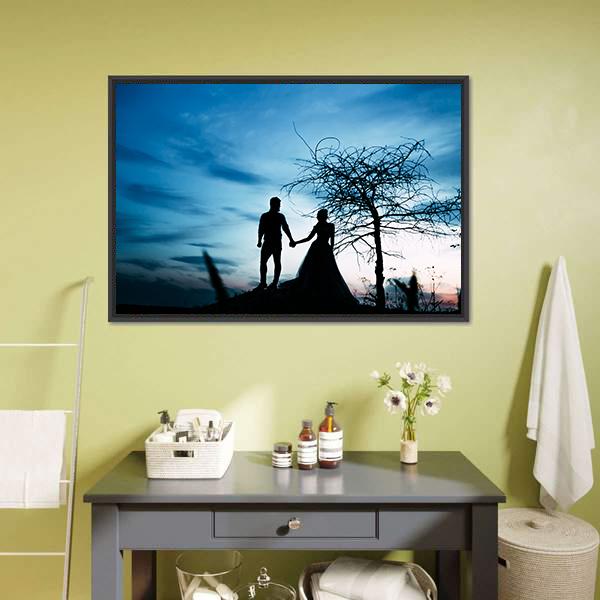 Couple Holding Hands Panoramic Canvas Wall Art-1 Piece-36" x 12"-Tiaracle