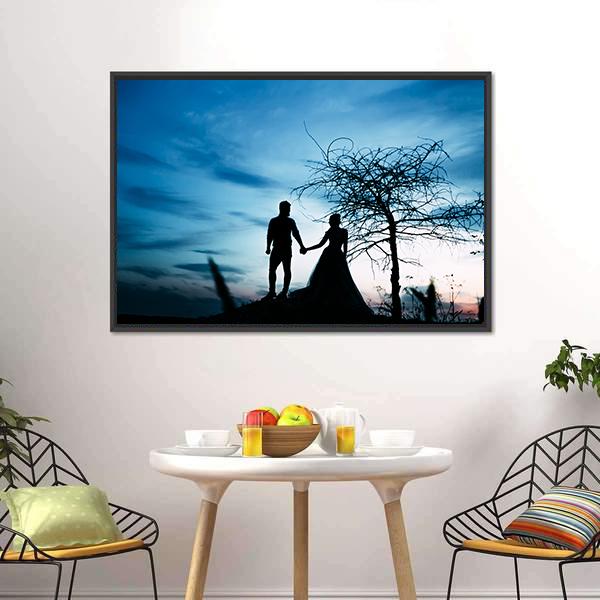 Couple Holding Hands Panoramic Canvas Wall Art-1 Piece-36" x 12"-Tiaracle