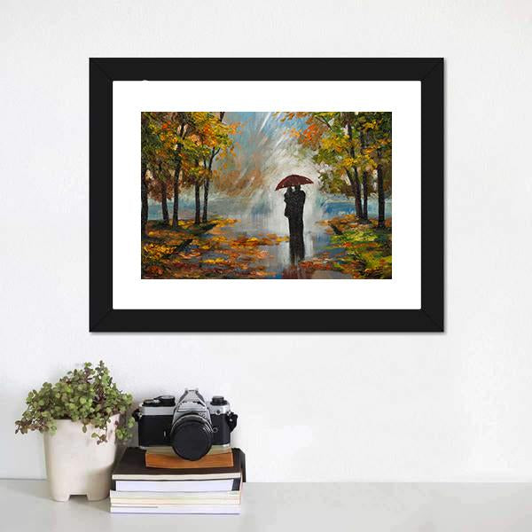 Couple In The Forest Canvas Wall Art-5 Horizontal-Gallery Wrap-22" x 12"-Tiaracle