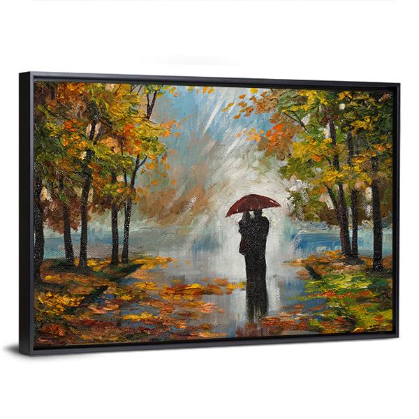 Couple In The Forest Canvas Wall Art-5 Horizontal-Gallery Wrap-22" x 12"-Tiaracle