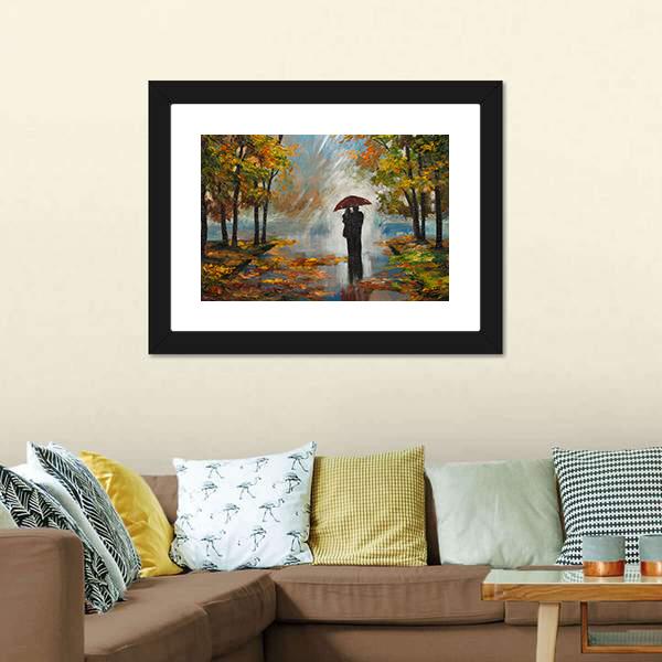 Couple In The Forest Vertical Canvas Wall Art-3 Vertical-Gallery Wrap-12" x 25"-Tiaracle