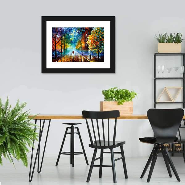 Couple Walking Abstract Canvas Wall Art-3 Horizontal-Gallery Wrap-25&quot; x 16&quot;-Tiaracle