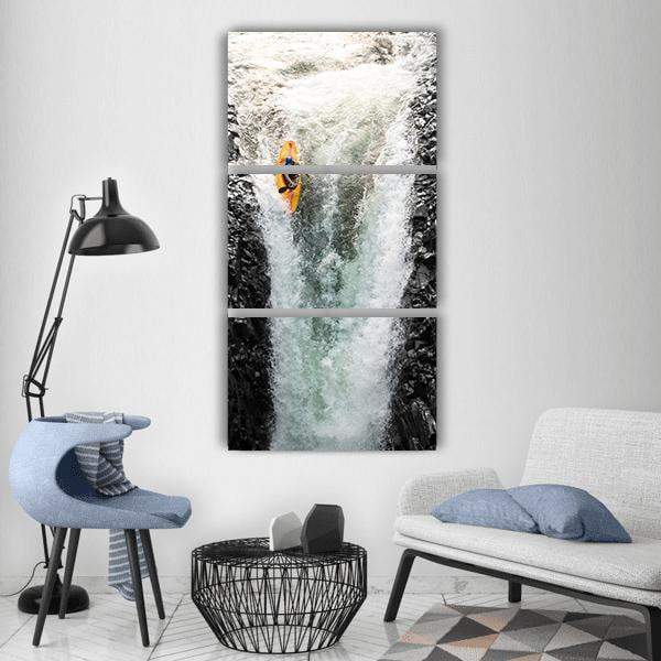 Kayaker In Diving Position Vertical Canvas Wall Art-3 Vertical-Gallery Wrap-12&quot; x 25&quot;-Tiaracle