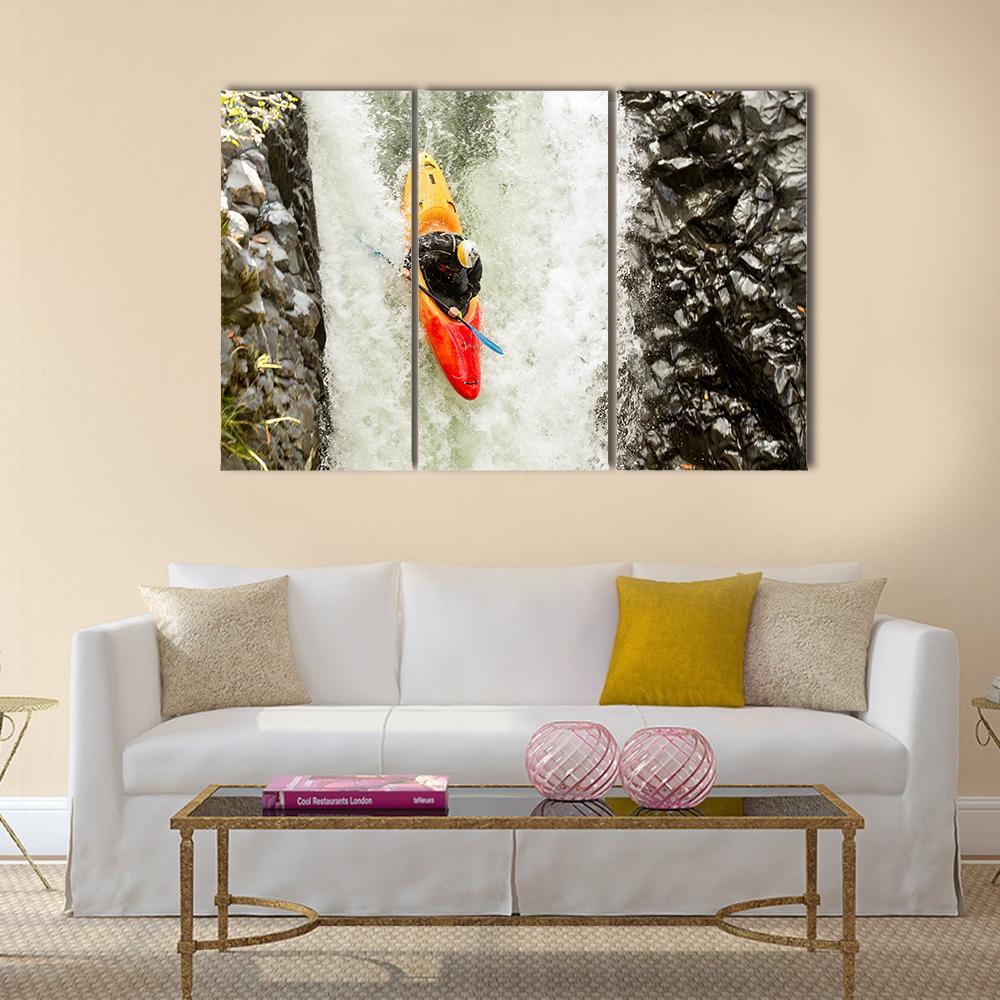 Courageous Kayaker Canvas Wall Art-3 Horizontal-Gallery Wrap-37&quot; x 24&quot;-Tiaracle