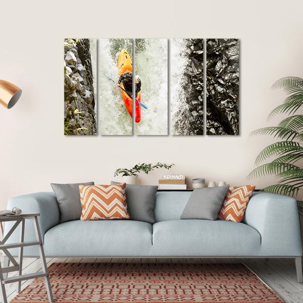 Courageous Kayaker Canvas Wall Art-5 Horizontal-Gallery Wrap-22" x 12"-Tiaracle