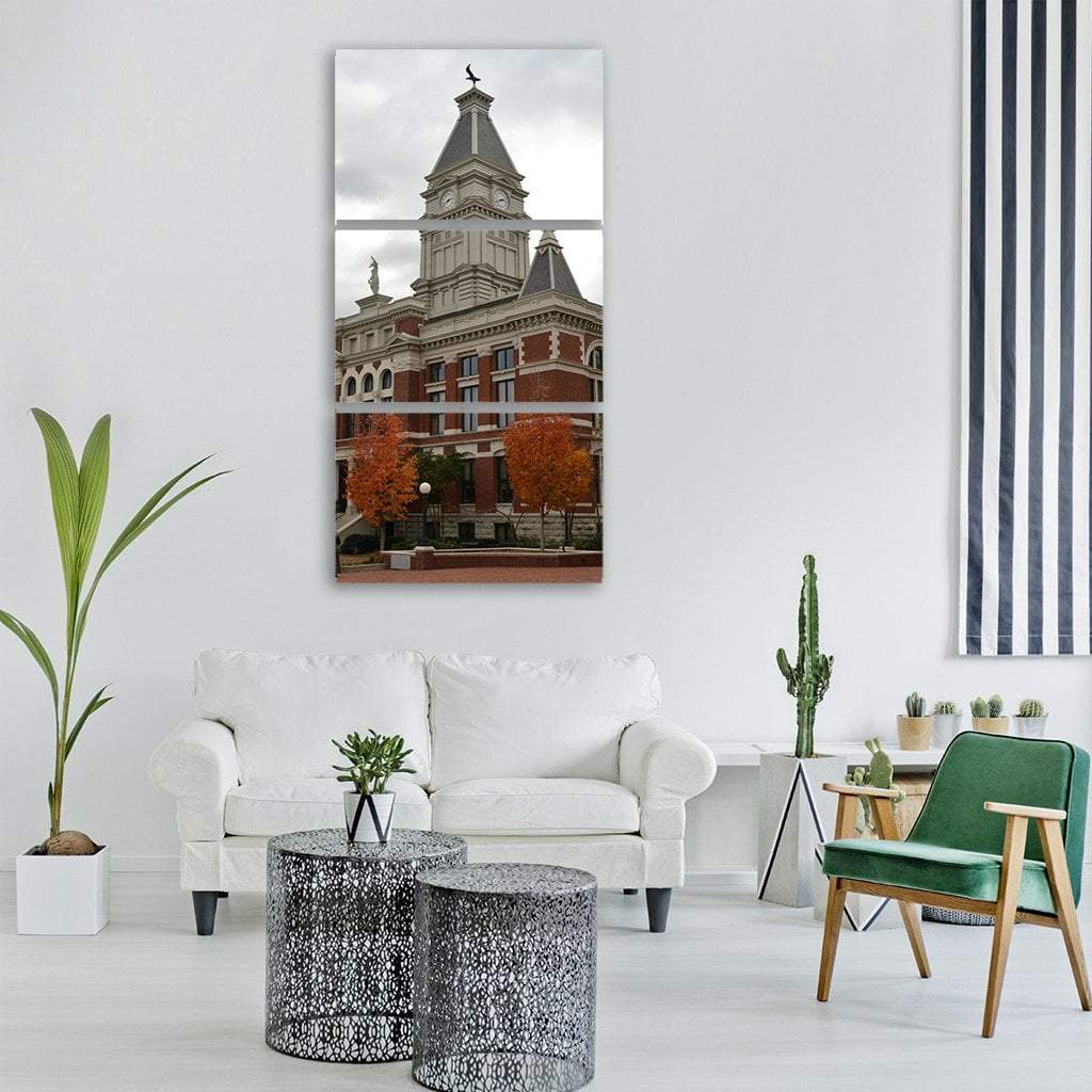 Courthouse In US Vertical Canvas Wall Art-3 Vertical-Gallery Wrap-12" x 25"-Tiaracle