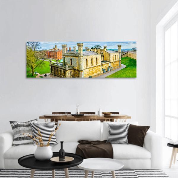 Lincoln Castle England Panoramic Canvas Wall Art-3 Piece-25" x 08"-Tiaracle