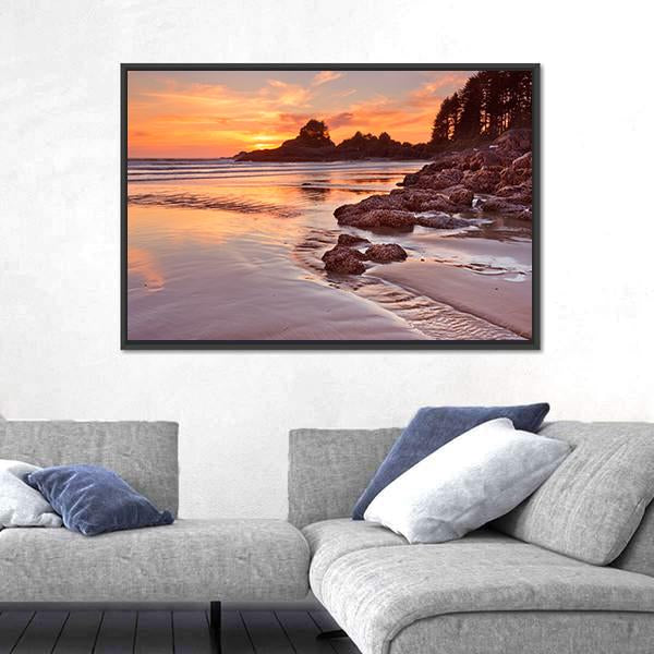 Cox Bay Beach Canvas Wall Art-1 Piece-Floating Frame-24" x 16"-Tiaracle