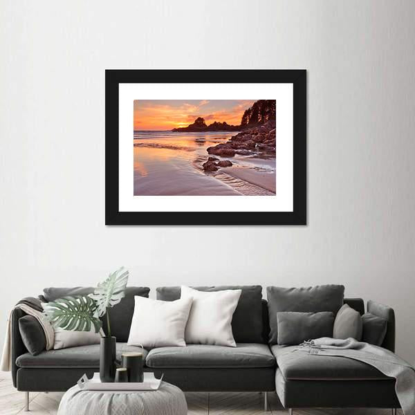 Cox Bay Beach Canvas Wall Art-1 Piece-Framed Print-20" x 16"-Tiaracle