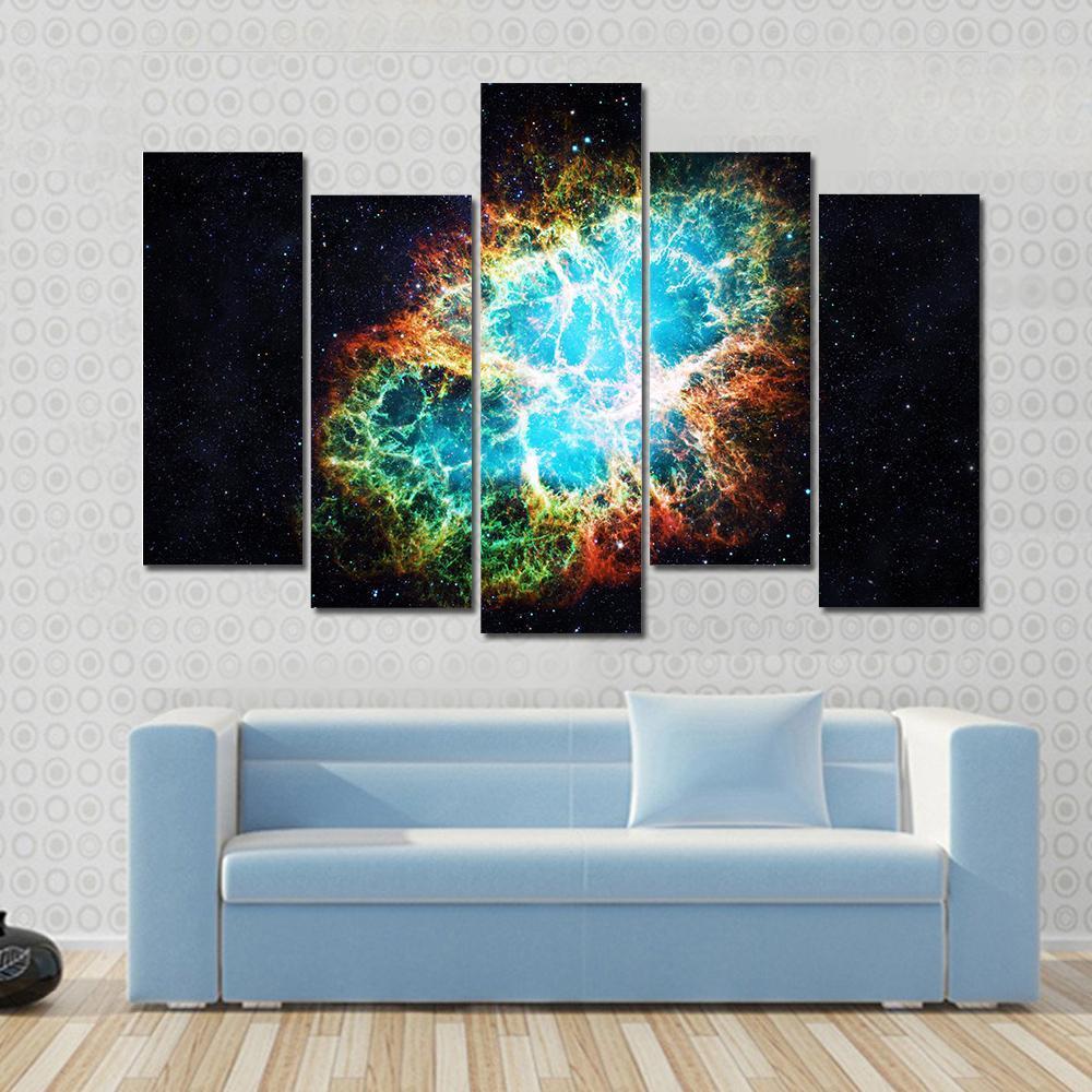 Crab Nebula Canvas Wall Art-5 Pop-Gallery Wrap-47" x 32"-Tiaracle