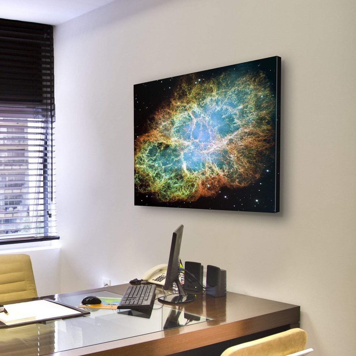 Crab Nebula Canvas Wall Art-3 Horizontal-Gallery Wrap-25" x 16"-Tiaracle
