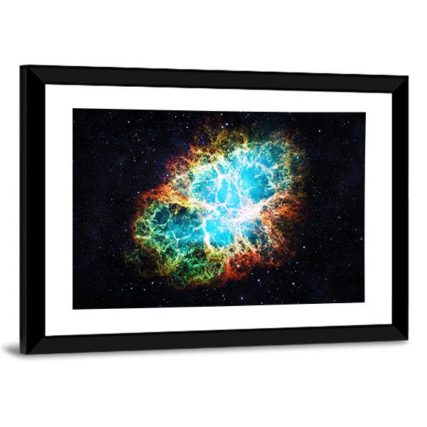 Crab Nebula Canvas Wall Art-3 Horizontal-Gallery Wrap-25" x 16"-Tiaracle