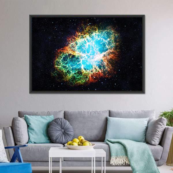 Crab Nebula Vertical Canvas Wall Art-3 Vertical-Gallery Wrap-12" x 25"-Tiaracle