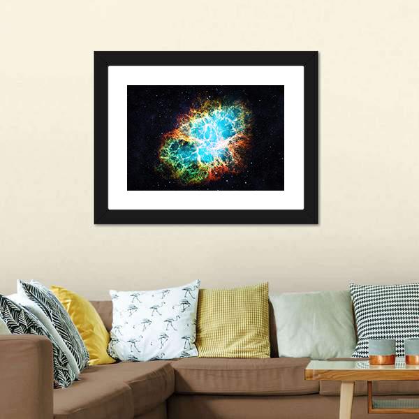 Crab Nebula Vertical Canvas Wall Art-3 Vertical-Gallery Wrap-12" x 25"-Tiaracle