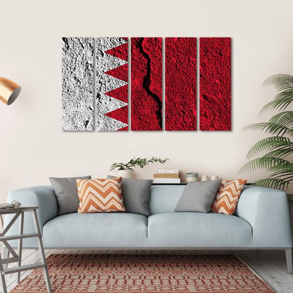 Cracked Bahrain Flag Canvas Wall Art-5 Horizontal-Gallery Wrap-22" x 12"-Tiaracle