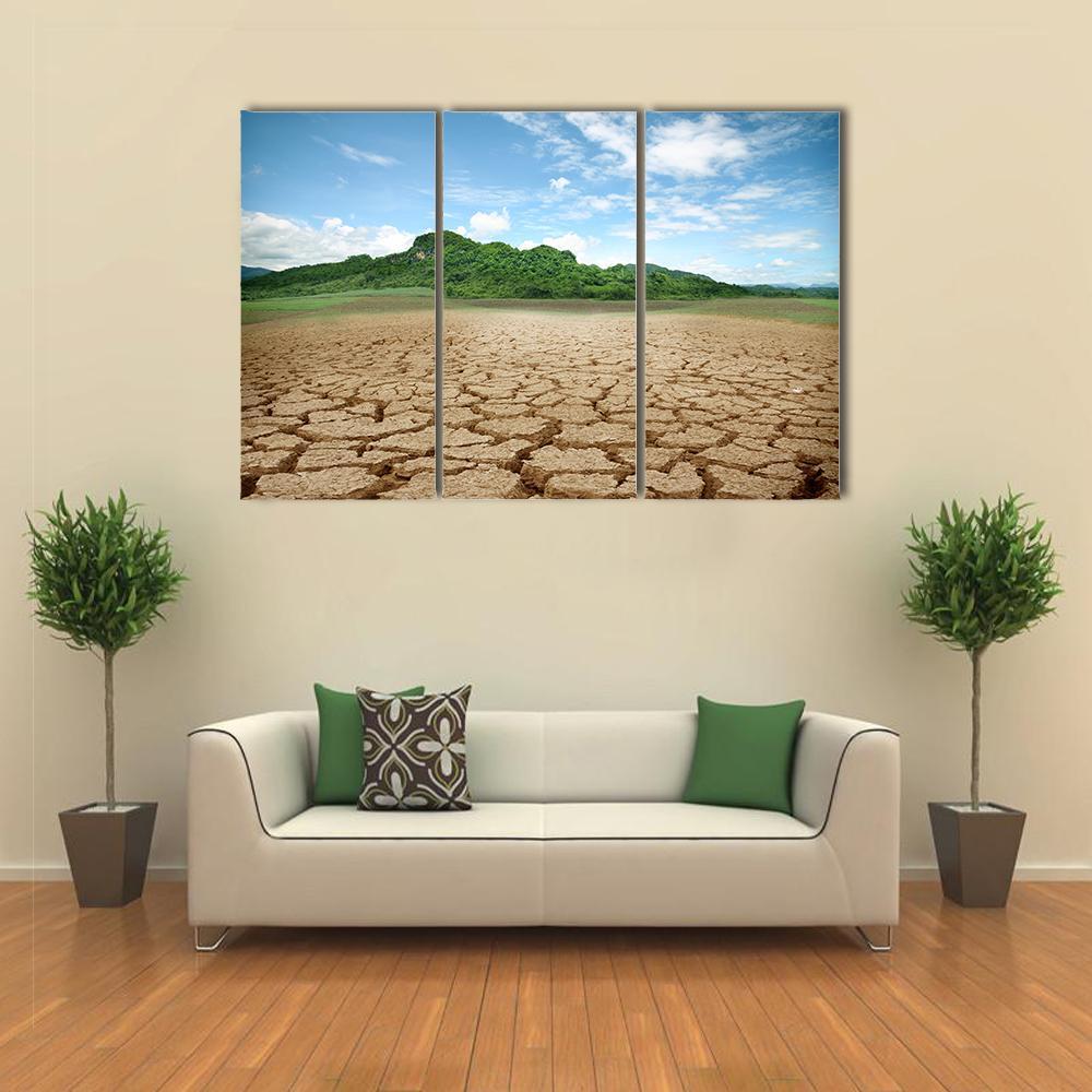 Cracked Earth Canvas Wall Art-3 Horizontal-Gallery Wrap-37" x 24"-Tiaracle