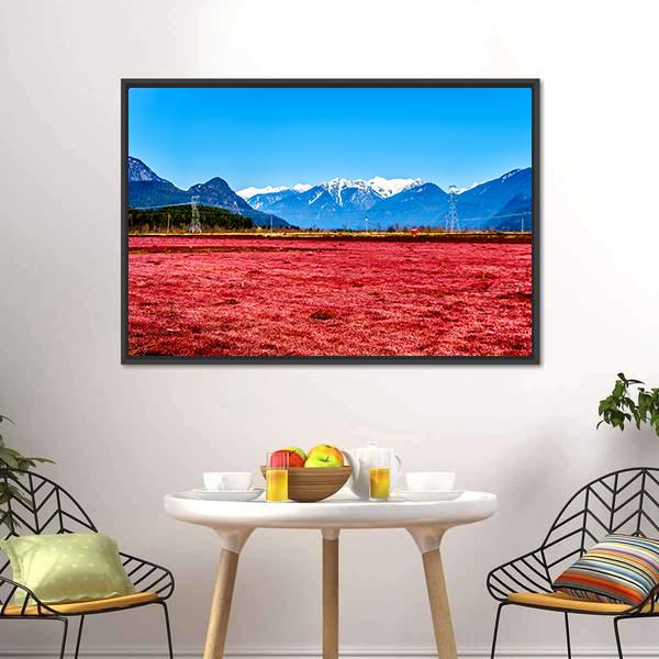 Cranberry Field Canvas Wall Art-1 Piece-Floating Frame-24" x 16"-Tiaracle