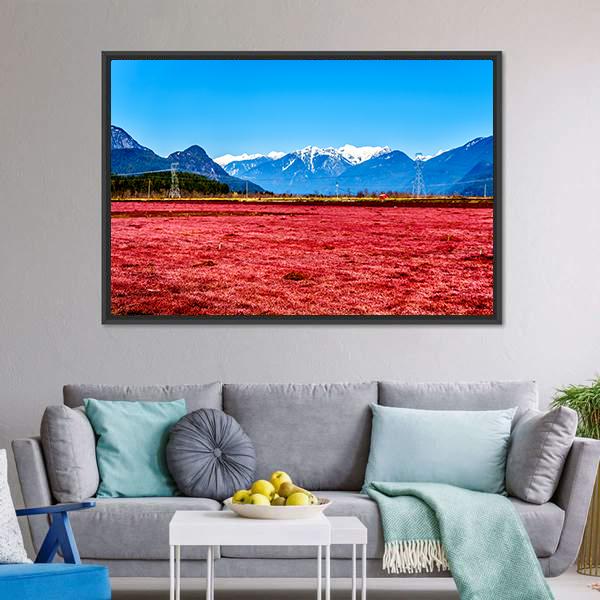 Cranberry Field Canvas Wall Art-3 Horizontal-Gallery Wrap-25" x 16"-Tiaracle