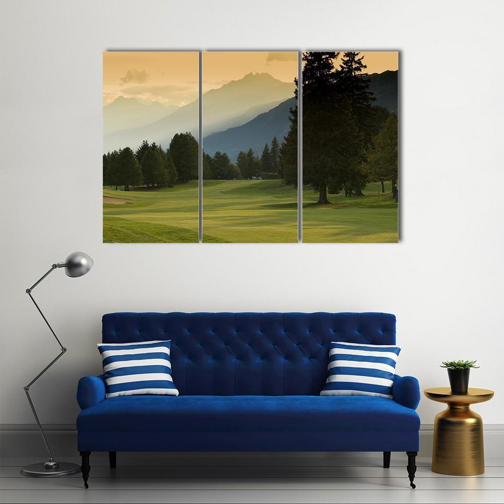 Crans Montana Golf Course Canvas Wall Art-3 Horizontal-Gallery Wrap-37" x 24"-Tiaracle