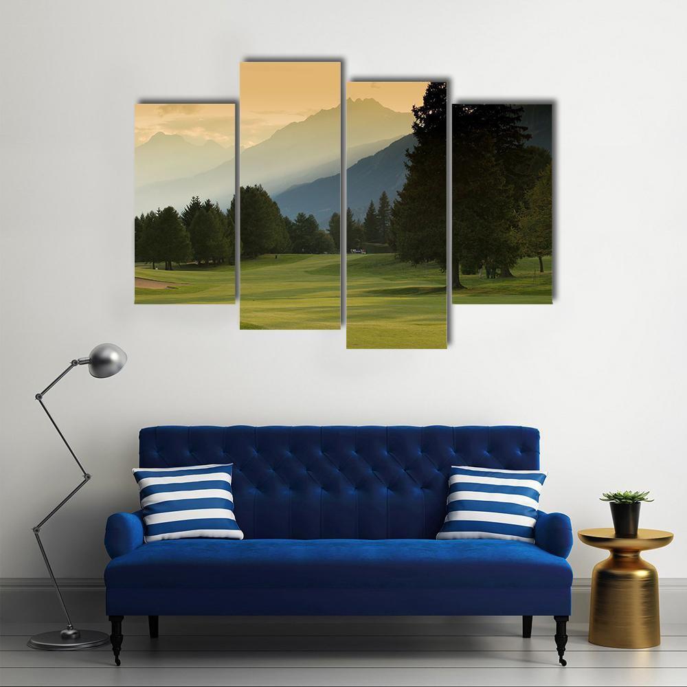 Crans Montana Golf Course Canvas Wall Art-4 Pop-Gallery Wrap-50" x 32"-Tiaracle