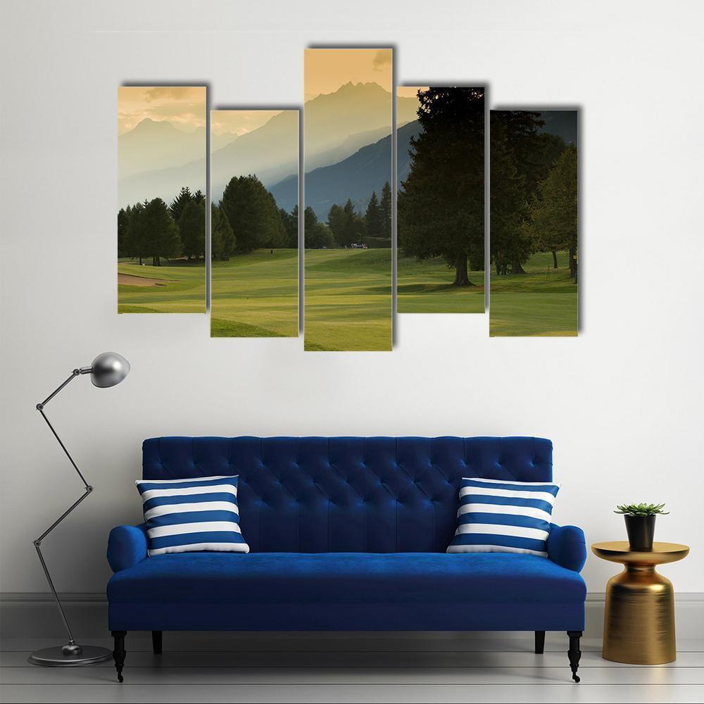 Crans Montana Golf Course Canvas Wall Art-5 Pop-Gallery Wrap-47" x 32"-Tiaracle