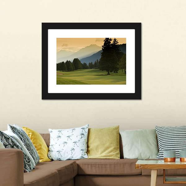 Crans Montana Golf Course Canvas Wall Art-1 Piece-Framed Print-20" x 16"-Tiaracle