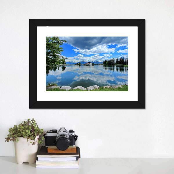 Crans Montana Lake Canvas Wall Art-3 Horizontal-Gallery Wrap-25" x 16"-Tiaracle