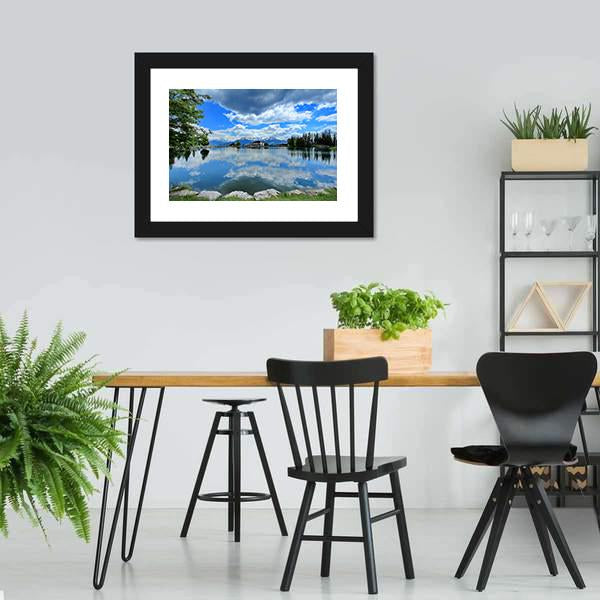 Crans Montana Lake Canvas Wall Art-3 Horizontal-Gallery Wrap-25" x 16"-Tiaracle