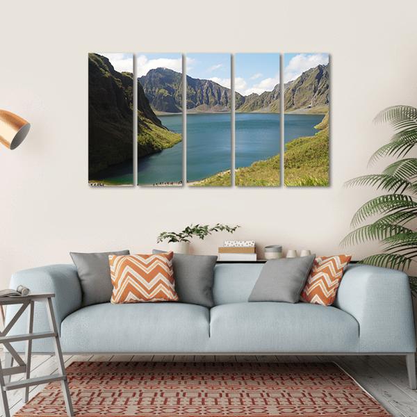 Crater Lake Philippines Canvas Wall Art-5 Horizontal-Gallery Wrap-22" x 12"-Tiaracle