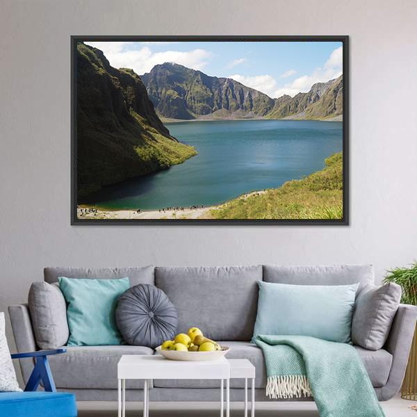 Crater Lake Philippines Canvas Wall Art-5 Horizontal-Gallery Wrap-22" x 12"-Tiaracle