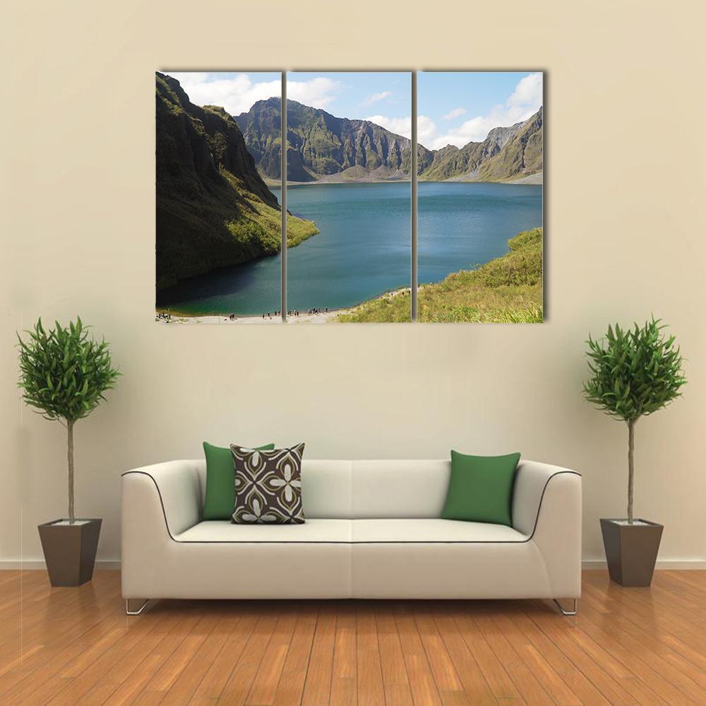 Crater Lake Philippines Canvas Wall Art-3 Horizontal-Gallery Wrap-37" x 24"-Tiaracle