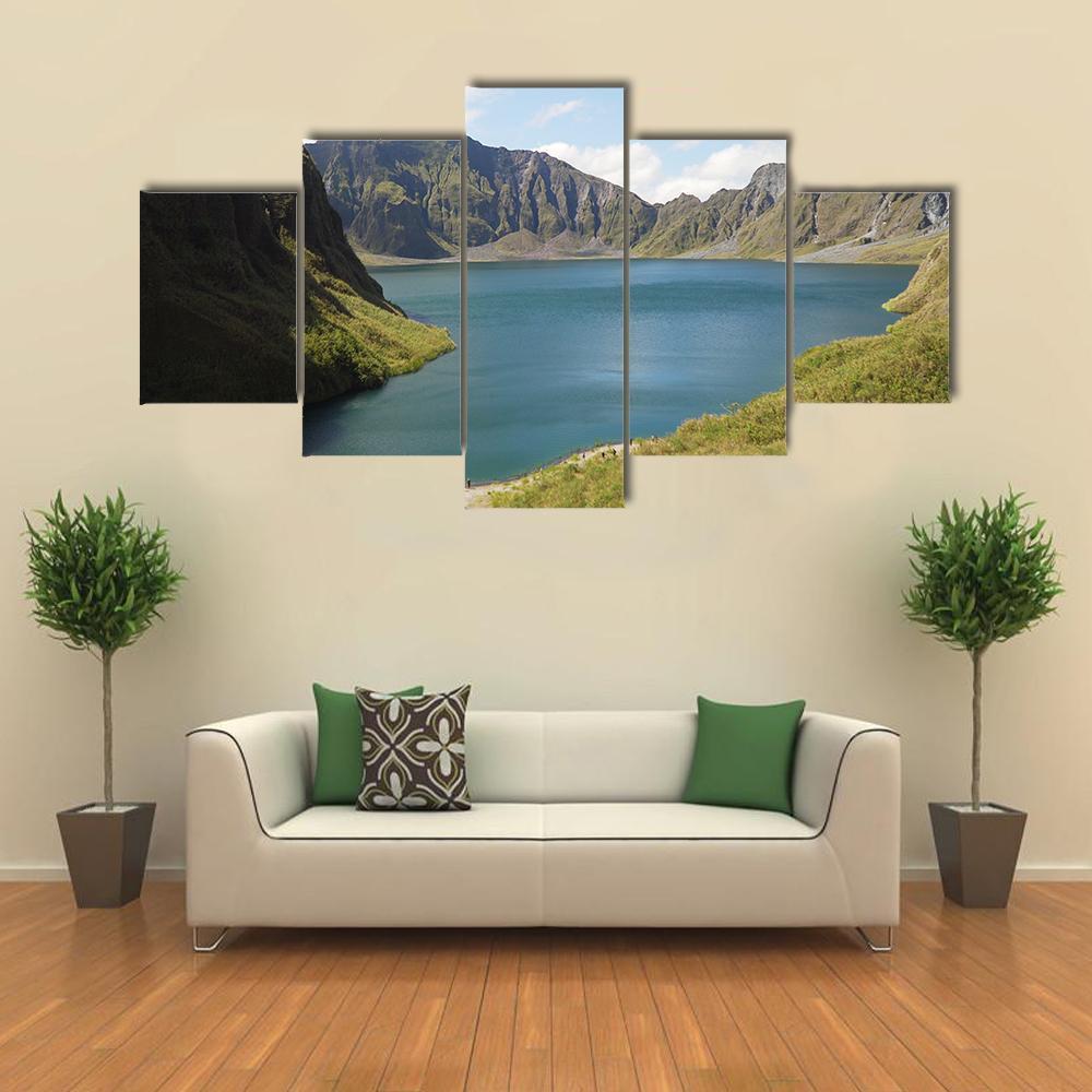 Crater Lake Philippines Canvas Wall Art-5 Star-Gallery Wrap-62" x 32"-Tiaracle