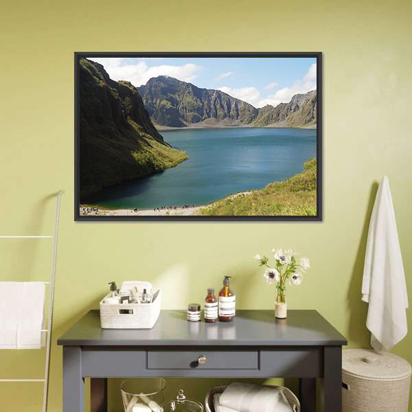 Crater Lake Philippines Canvas Wall Art-3 Horizontal-Gallery Wrap-25" x 16"-Tiaracle