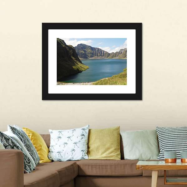 Crater Lake Philippines Canvas Wall Art-1 Piece-Framed Print-20" x 16"-Tiaracle