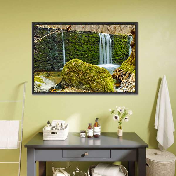 Crazy Mary River's Waterfall Canvas Wall Art-1 Piece-Floating Frame-24" x 16"-Tiaracle