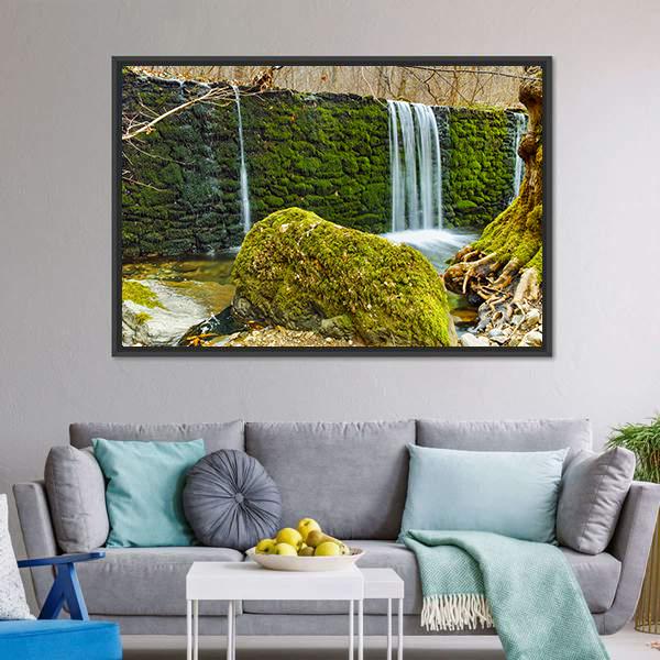 Crazy Mary River's Waterfall Canvas Wall Art-3 Horizontal-Gallery Wrap-25" x 16"-Tiaracle