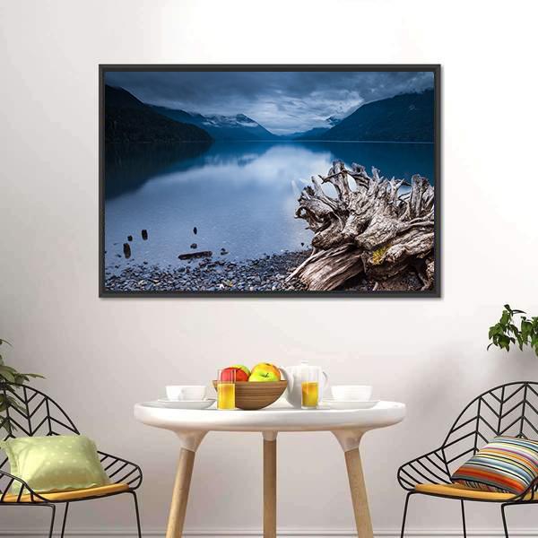 Crescent Lake Washington Canvas Wall Art-1 Piece-Floating Frame-24" x 16"-Tiaracle