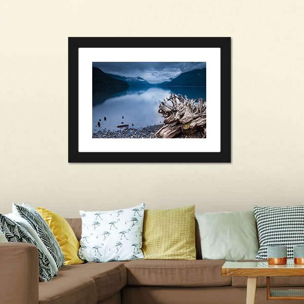 Crescent Lake Washington Canvas Wall Art-1 Piece-Framed Print-20" x 16"-Tiaracle