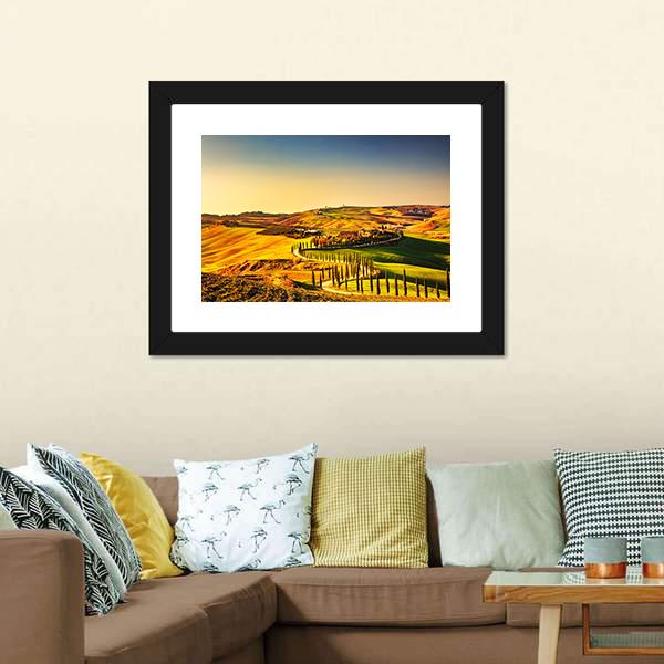 Crete Senesi Tuscany Canvas Wall Art-1 Piece-Framed Print-20" x 16"-Tiaracle